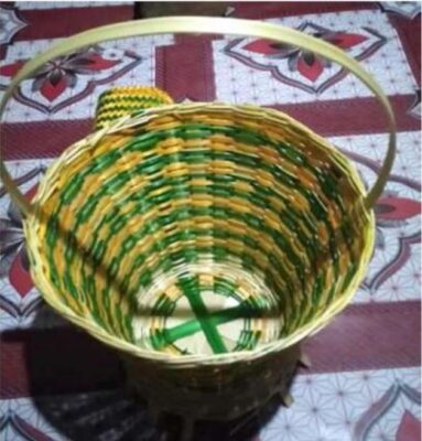 Bamboo Basket with Handle - Color, EBB395