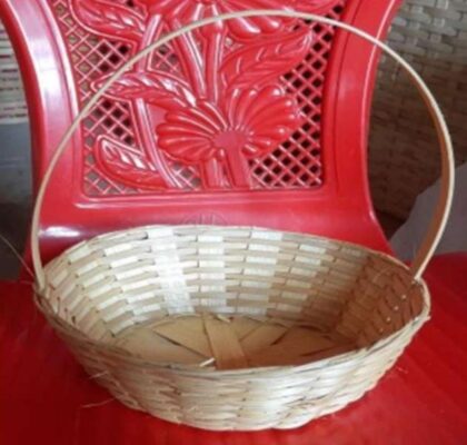 Bamboo basket with handle,EBB377