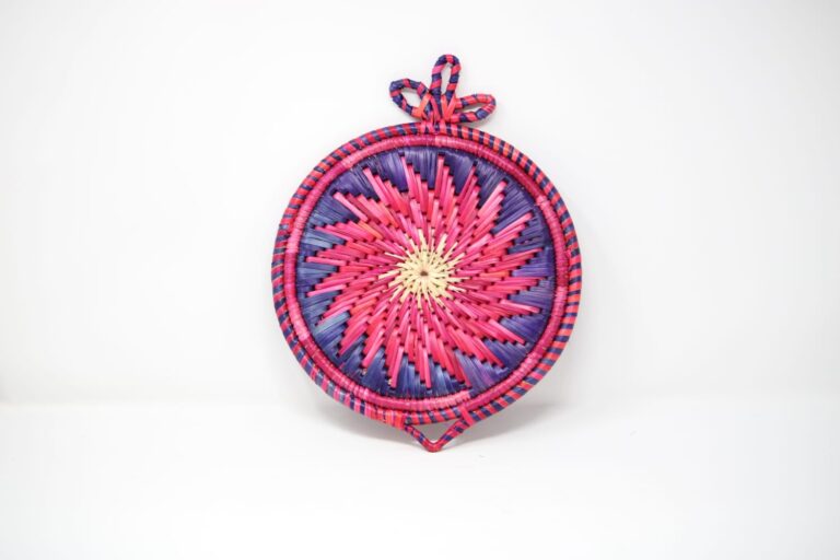 Pink and Violet Moonj Grass Wall Hanging