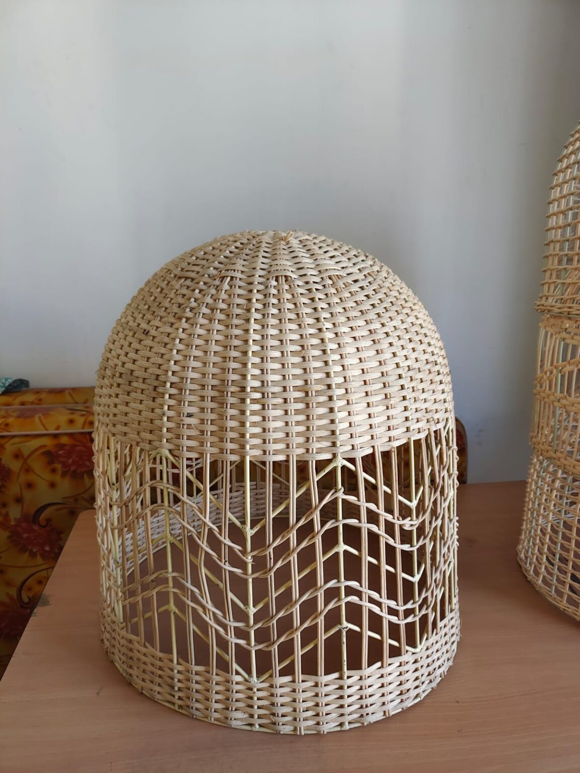 Cane Hanging Lampshade with Iron Frame without electrical accessories