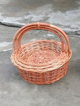 Willow wicker round basket with handle - Set of 3,EK025 - ETHICA